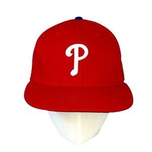 New Era 59Fifty Philadelphia‎ Phillies Red baseball hat Size 7 / 55.8 cm